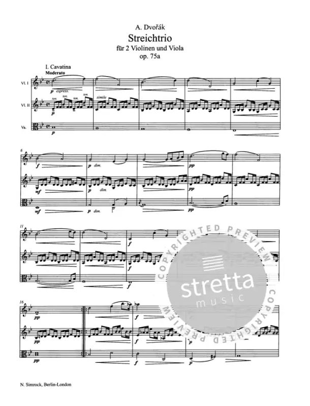 Antonín Dvořák - Streichtrio  B-Dur op. 75a (1)
