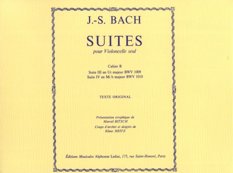 Johann Sebastian Bach - Six Suites Vol.2 - Nos.3 And 4