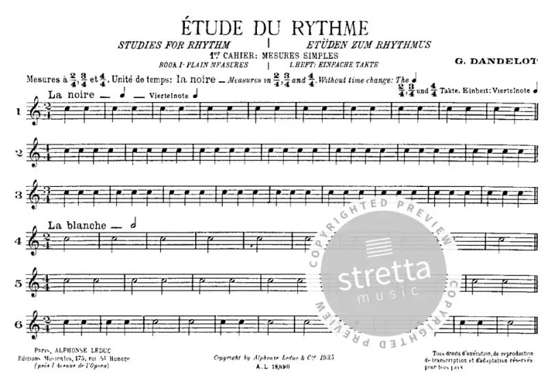 Georges Dandelot: Etüden zum Rhythmus 1 (1)