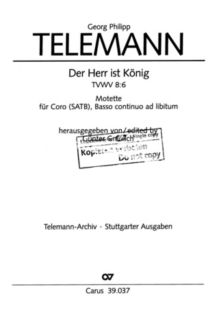 Georg Philipp Telemann - Der Herr ist König D-Dur TVWV 8:6