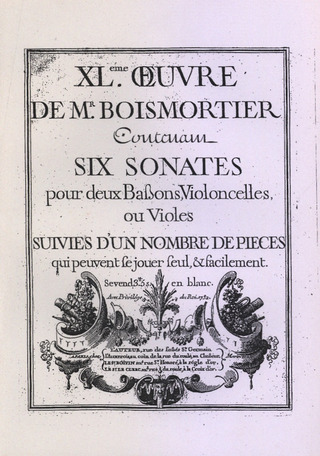 Joseph Bodin de Boismortier - 6 Sonates op. 40