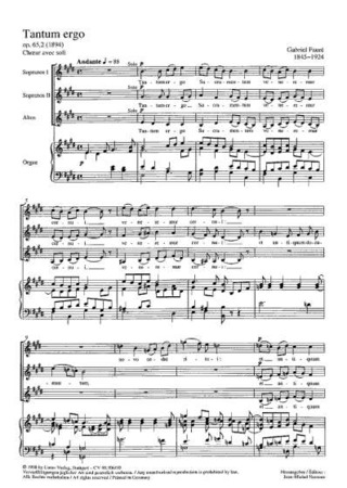 Gabriel Fauré - Tantum ergo in E E-Dur op. 65, 2 (1894)