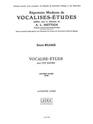 Darius Milhaud - Vocalise-Etude Op.105