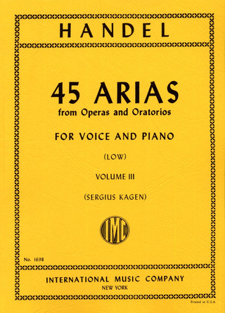 Georg Friedrich Haendel - 45 Arias From Operas And Oratorios Volume 3