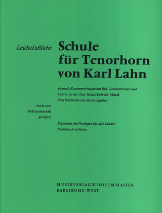 Karl Lahn - Leichtfaßliche Schule für Tenorhorn