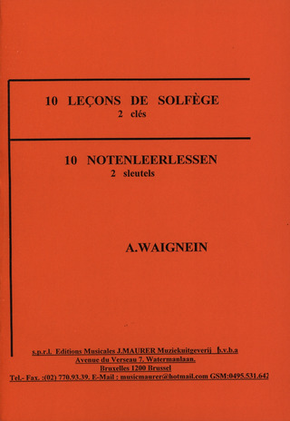 André Waignein - 10 Lecons De Solfege A 2 Cles