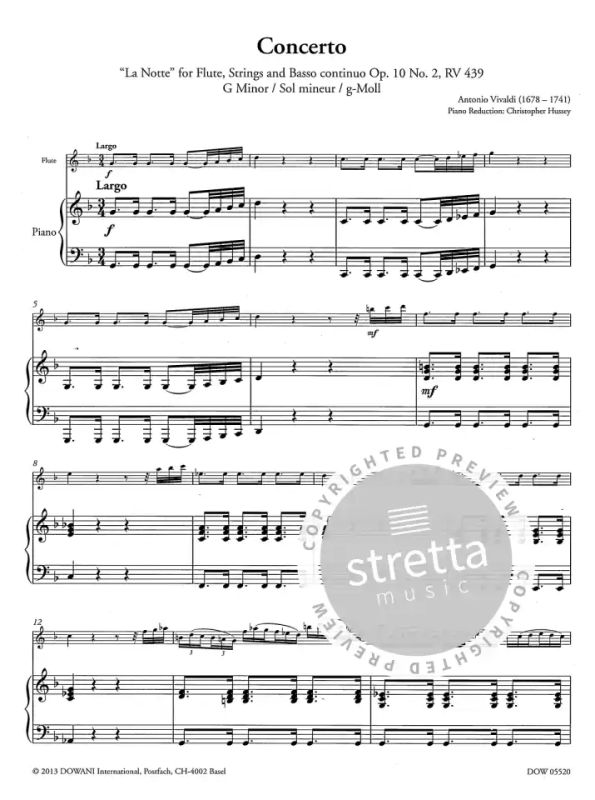 Antonio Vivaldi - Konzert op. 10,2 für Flöte, Streicher und BC (1)