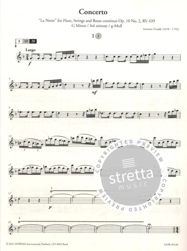 Antonio Vivaldi - Konzert op. 10,2 für Flöte, Streicher und BC (4)