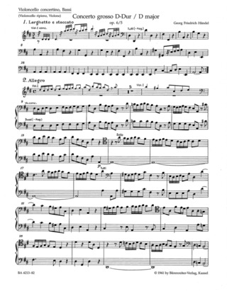 George Frideric Handel - Concerto grosso D-Dur op. 6,5