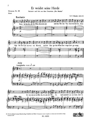 Georg Friedrich Händel - Er weidet seine Herde HOS 65