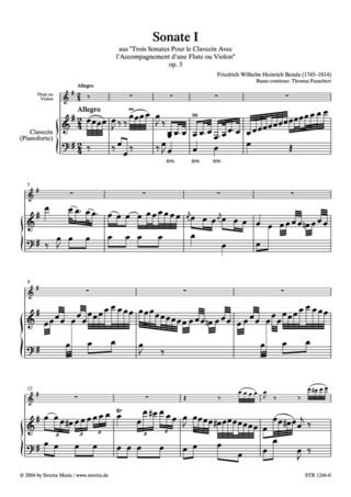 Friedrich Wilhelm Heinrich Benda: Sonate G-Dur