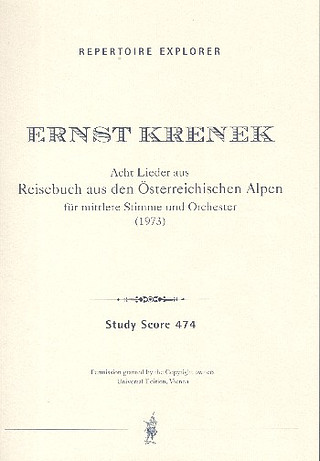 Ernst Krenek - 8 Lieder aus Reisebuch aus den