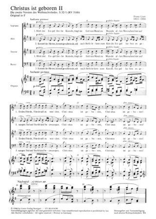 Franz Liszt: Christus ist geboren II G-Dur