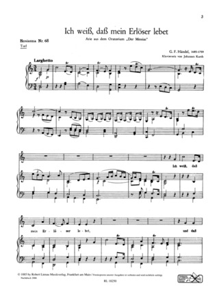 Georg Friedrich Händel - Ich weiß, daß mein Erlöser lebet HOS 68