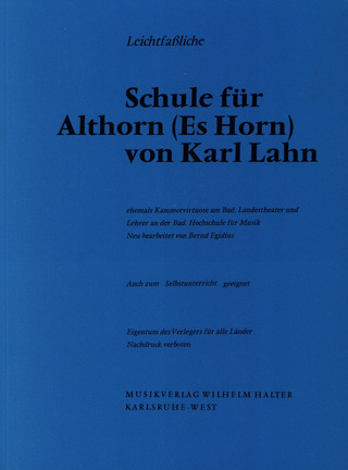Karl Lahn - Leichtfassliche Schule für Althorn (Es Horn)