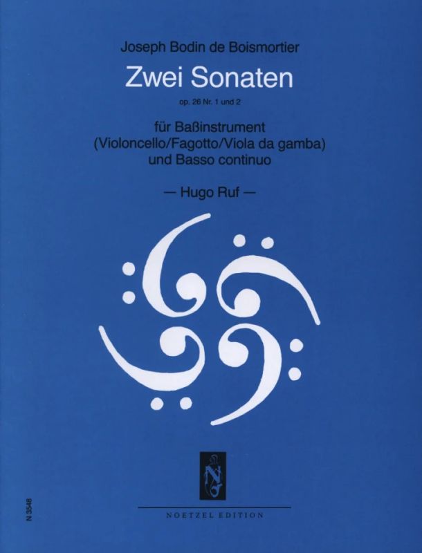 Joseph Bodin de Boismortier - 2 Sonaten für Bassinstrument (Violoncello/Fagotto/Viola da gamba) und Basso continuo op. 26 Nr. 1 und 2