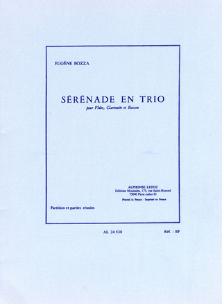 Eugène Bozza: Serenade En Trio