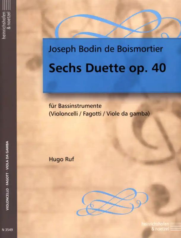 Joseph Bodin de Boismortier - 6 Duette op. 40 für Bassinstrumente