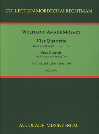 Wolfgang Amadeus Mozart: 4 Quartets for Bassoon and String Trio