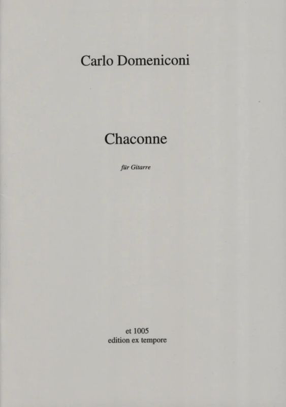 Carlo Domeniconi - Chaconne