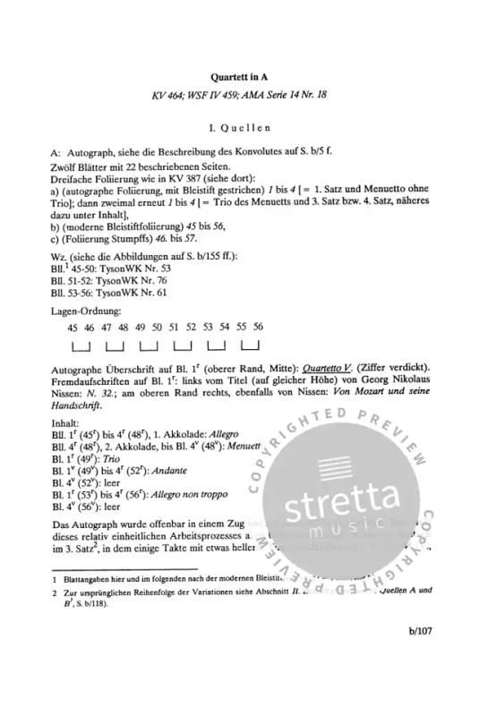 Wolfgang Amadeus Mozart: Streichquartette 2 – Kritischer Bericht (4)