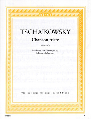 Pyotr Ilyich Tchaikovsky - Chanson triste op. 40/2