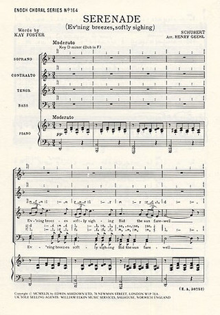 Franz Schubert - Serenade - Ev'ning Breezes, Softly Sighing
