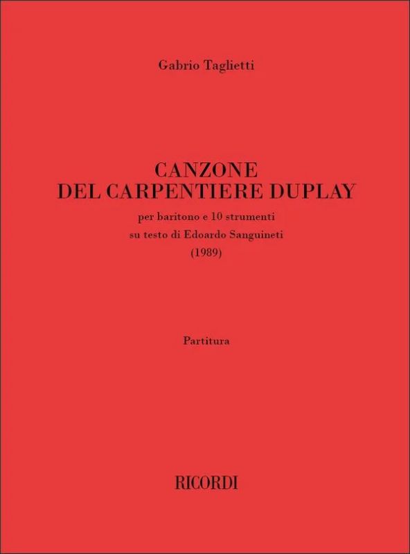 Gabrio Taglietti - Canzone del carpentiere Duplay