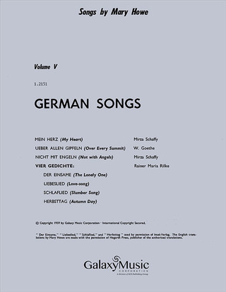 Mary Howe - German Songs