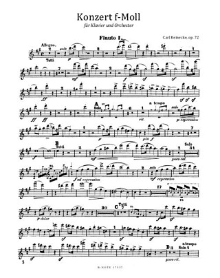 Carl Reinecke - Klavierkonzert Nr.1 f-Moll op.72 (Stimmen)