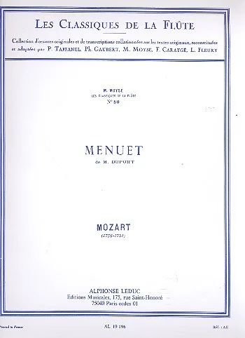 Wolfgang Amadeus Mozart - Menuet de M. Duport