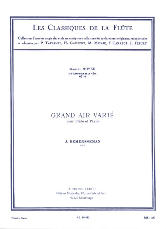 Jules Demersseman - Grand Air varié op. 3