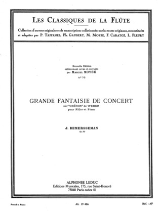 Jules Demersseman - Grande fantaisie de concert sur Oberon de Weber