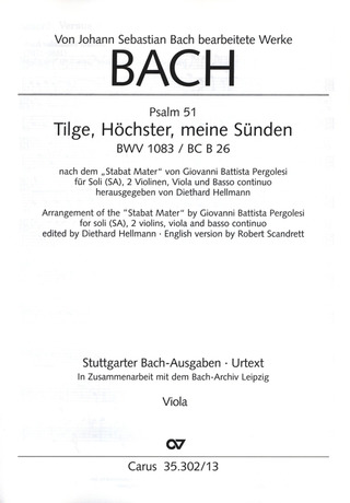 Johann Sebastian Bach - God annul all my transgression BWV 1083