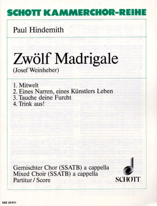 Paul Hindemith - Zwölf Madrigale 1
