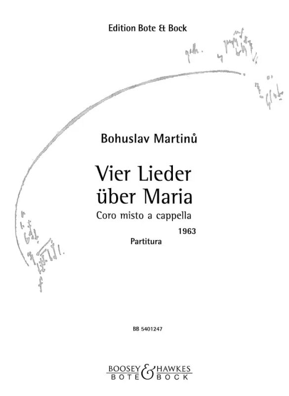 Bohuslav Martinů - Vier Lieder über Maria (1934)