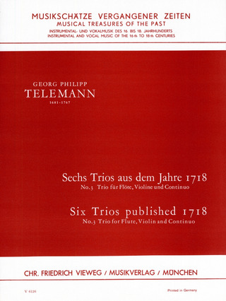 Georg Philipp Telemann - Sechs Trios aus dem Jahre 1718 - Nr. 3 D-Dur