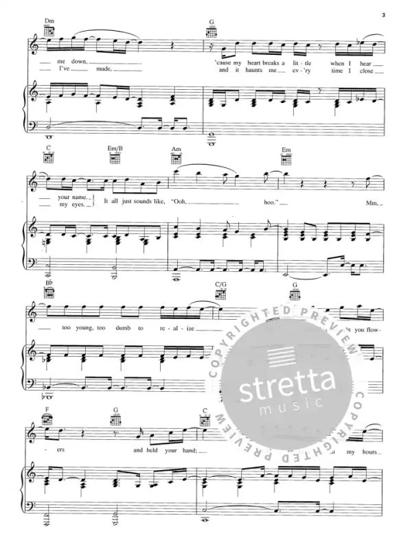 When I Was Your Man From Bruno Mars Buy Now In Stretta Sheet Music Shop