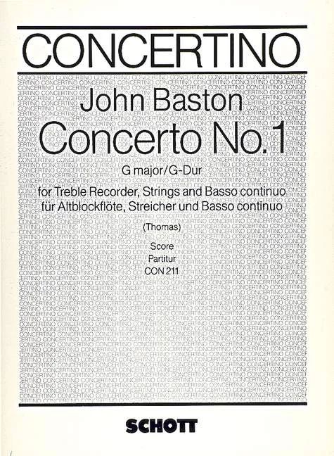 John Baston - Concerto No. 1 G Major