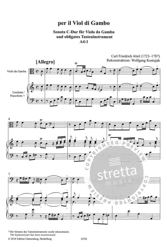 Carl Friedrich Abel: Sonata C-Dur A4:1 (1)