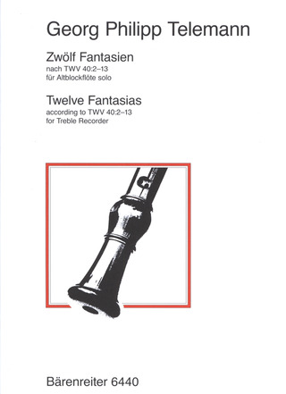 Georg Philipp Telemann - Twelve Fantasias for treble recorder solo