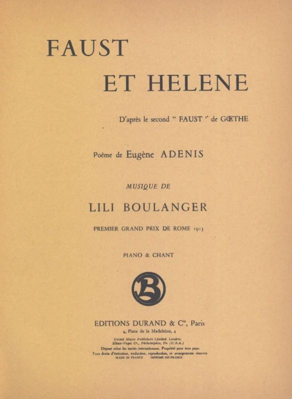 Lili Boulanger - Faust et Hélène