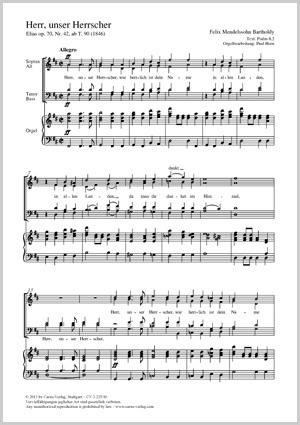 Felix Mendelssohn Bartholdy - Herr, unser Herrscher D-Dur MWV A 25/42