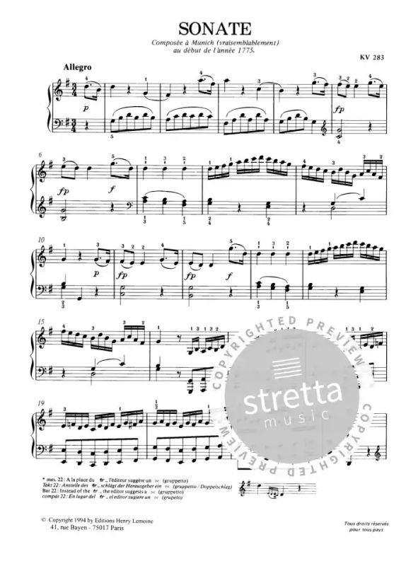 Wolfgang Amadeus Mozart - Sonate n°5 KV283 (1)