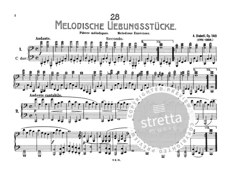 Anton Diabelli - Melodische Übungsstücke für Klavier zu 4 Händen op. 149