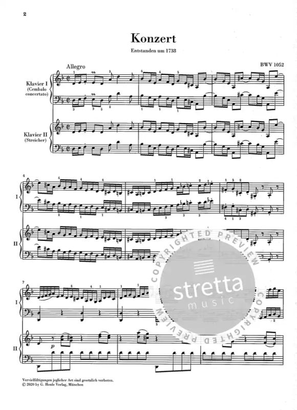 cerca detective ir al trabajo Harpsichord Concerto No. 1 in D minor BWV 1052 de Johann Sebastian Bach |  comprar en Stretta tienda de partituras online