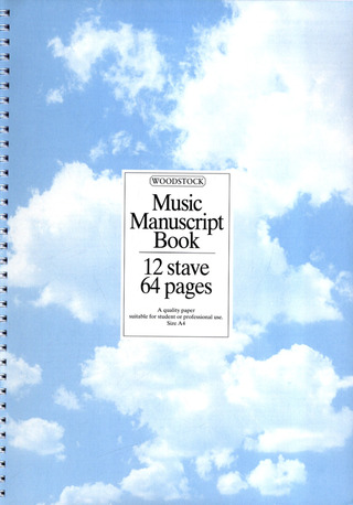 Woodstock - Manuscript Book A4 12 Stave 64Pp Spiral Bound
