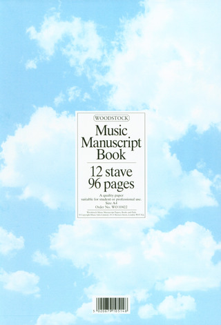 Woodstock - Manuscript Book A4 12 Stave Pad 96Pp