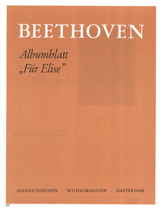 Ludwig van Beethoven - Albumblatt "Für Elise"
