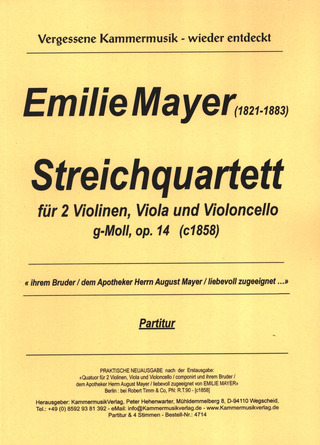 Emilie Mayer - Quartett g-moll op. 14